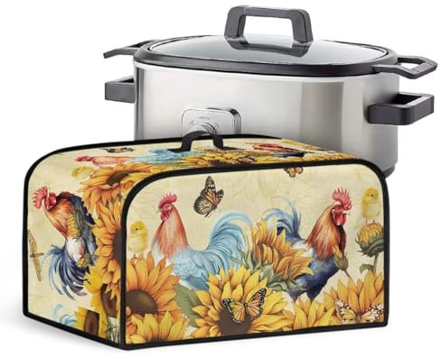 Uorisanigo Slow Cooker 8 qt Cover Chicken Sunflower Oval Slow Cooker Cover Washable Appliance Cover Small Appliance Covers