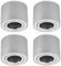 Sweet Led 4x Deckenspots Aufputz flach 50mm Aluminium Aufbauspots schwenkbar Ø 80mm 230V Aufbaustrahler - alu gebürstet, rund