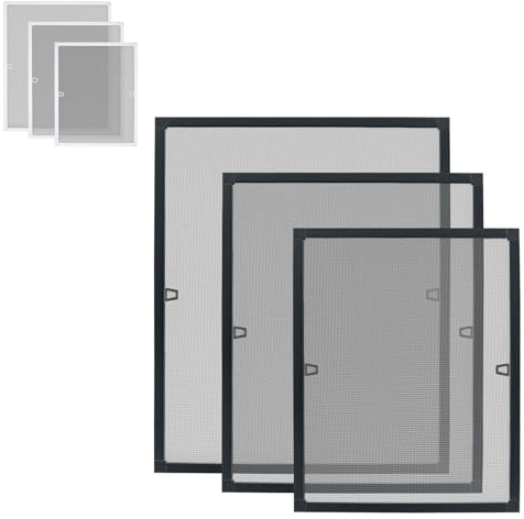 MAYTIIMO Fliegengitter Fenster ohne Bohren Insektenschutz Mückengitter Insektenschutzgitter mit Aluminium Rahmen Mückenfenster Fliegenschutz Mückenschutz für Balkon Terrassen (80x100cm, Anthrazit)
