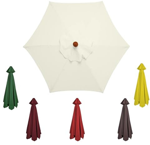 Toldo De Recambio De Sombrilla2 m/2,30 m/2,7 m/3,0 m, Repuesto para sombrilla de patio, Toldo de repuesto para sombrilla para 6/8 varillas estándar voladizo para colgar sombrillas(Color:Beige,Size:6ri