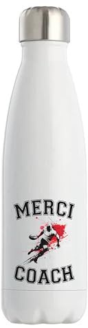 Bouteille Isotherme Merci Coach - Cadeau Gourde acier inoxydable pour Entraîneurs, Coachs Sportifs et Professeurs