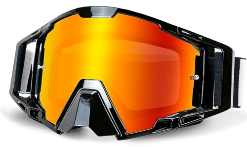 NENKI Motocross Brille mit Nasenschutz, Motorradbrille für Brillenträger, UV-Schutz Crossbrille für Damen Herren, MX MTB Brille, winddicht/beschlagfrei