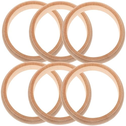 STOBOK 12 Stk Holzarmband Selber Machen Kinderringe Breite Armreifen Puzzle-spielzeug Handwerk Für Leere Ornamente Schmuck Armbänder Moisennette-schmuck Kinder Klingeln Eukalyptus