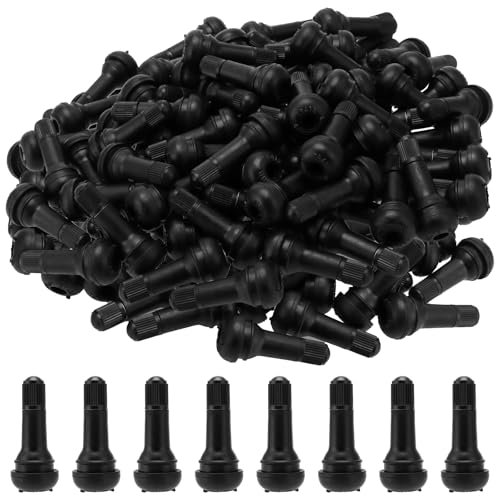 CHUIFAI 200 Stück TR413 Gummi Ventile, Autoreifen Ventile Autoventil, Snap-In Gummiventile Auto, Schwarz Universal Gummiventile für Meist Auto, Motorräder