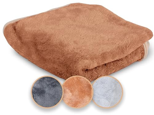Belune Hundedecke Deluxe - flauschig, waschbar (Braun, M (105x63cm))