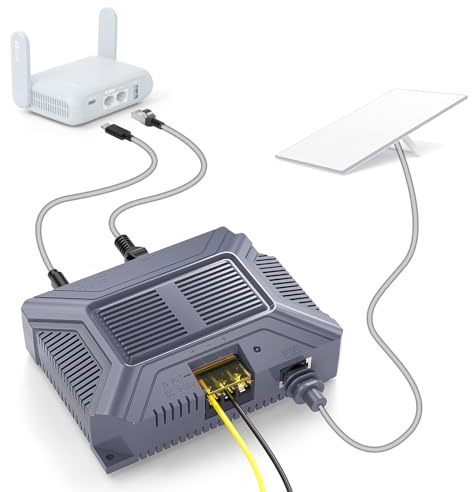 MSAFF Injecteur PoE Starlink avec sortie USB et Type-C – Injecteur PoE Gigabit 200 W compatible avec Starlink Gen 3 Dish Kit de conversion 5 en 1 avec adaptateur de câble SPX et convertisseur d'entrée