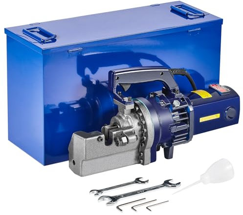 VEVOR Tagliatrice per Barre Cemento Armatura Elettrica Portatile Diametro di Taglio 5-25mm Utensile da Taglio di Barre Cemento Armatura in Acciaio Potenza 1700W con Custodia Attrezzi Taglierina Barre