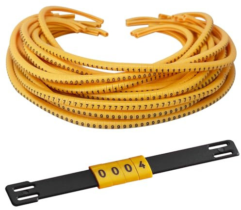 2000 Pcs EC-1 Cable Wire Marker 0 to 9 Number Marking Tool for 1.5-2.5m², Cable Marker Label Tube Set Wire Diameter Up to 5mm, Insulation Marking,PVC Cable Markers Suitable for Power,Computer Room