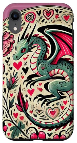 Valentine's day Dragon Illustration Vday Dragon Case for iPhone XR