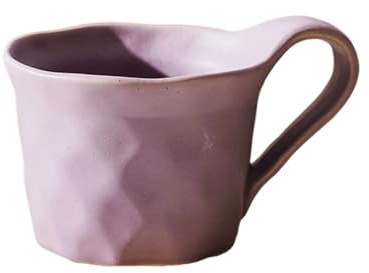 Treer Kaffeetasse Porzellan, Einfach Solide Farbe Cappuccinotassen Kaffeebecher mit Henkel 300ml/10.5oz Steingut Kaffeetassen Cappuccino Tassen Mokkatassen Espressotassen Teetasse (Lila)