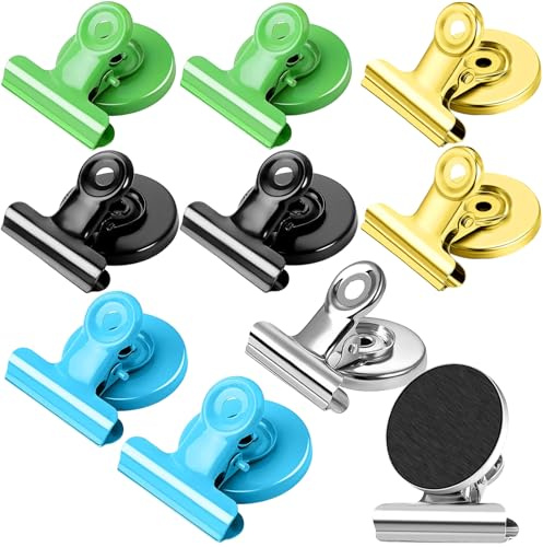 Magnet Klammer,10 Stück Kühlschrankmagnete Magnete Kühlschrank,Starke Magnete,Magnet Clip Whiteboard Magnete Multi Farbe Magnet Klammern für Küche,Zuhause,Büro,Schule,Bunte Magnetklammern