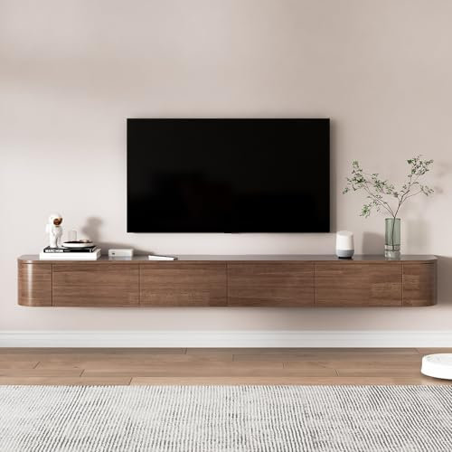 FGNIXLN TV Lowboard,180CM TV Schrank,Lowboard Hängend, Fernsehschrank Für Das Wohnzimmer, Geeignet Für Das Wohnzimmer Und Schlafzimmer (Braun, 180CM)