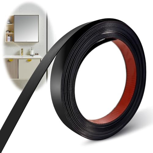 Zierleisten Selbstklebend, Flexible Selbstklebender Dekorationsleiste, Kantenschutz Leisten für Türen, Fenster, Spiegelrahmen, Wände, Decken, Böden, Fliesen, Ränder (6 Meter Schwarz)