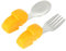 Toddmomy 2 Pièces ensemble fourchette et cuillère couverts bébé tasse intelligente Plaque gobelet s steel inoxlm fourchette vaisselle ustensiles pour tout-petits Gel de silice Yellow