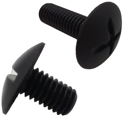 Viti Testa a Fungo in Plastica (Nylon 6.6), Taglio a Croce e Cacciavite per Assemblaggio e Montaggio, per Uso Industriale e Domestico - M8X16 - Nero - 20 pezzi - Plastic Hardware Store