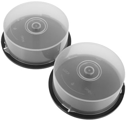 CIYODO Secchio Portaoggetti Per Cd/dvd Da 2 Pezzi Contenitore Rotondo in Plastica Espositore Per Dischi Per Casa E Ufficio Capacità A 25 Dischi