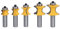 Qotolite 5Pcs 1/2in Shank Router Bit Half Round Bullnose Wood Milling Cutter for CNC Engraving Machine