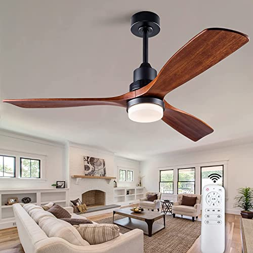 Ceiling Fan with Light and Remote Control, Energy-Efficient DC Motor, 6-Speed Adjustable, Ideal for Indoor and Outdoor Spaces Like Bedroom, Living Room, and Patio