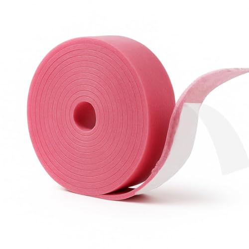 Randdämmstreifen Selbstklebend 50 mm x 5 mm x 20 m,Randdämmstreifen,Edge Insulation Strip für Estrich, Dämmband für Fußbodenheizung, Schallschutz und Wärmedämmung,Rosa