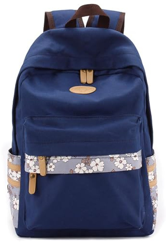 mygreen Schulrucksack MädchenCord Rucksack Teenageralter Leichter Schulranzen Daypack für Schule Blau