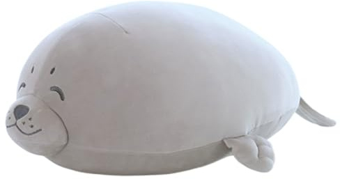 Robbe Kuscheltier, Niedliche Plüschtier Robbe, Siegel Plüschpuppe, Chubby Blob Seal Kissen, Meerestier Plüsch Stofftier Gefülltes Plüsch Spielzeug Kissen Geschenke für Kinder Mädchen Jungen (35cm)