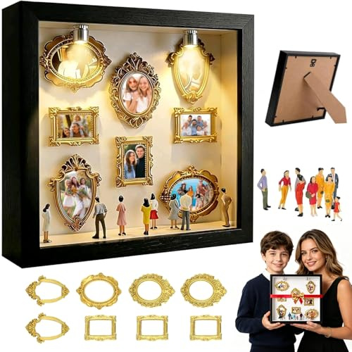 DIY Mini Museum Bilderrahmen, Museum of Us, Mini Menschen Bilderrahmen Vintage zum Befüllen, Museum Silhouette Box DIY Set Fotogeschenke für Sie & Ihn Jahrestag Geschenke