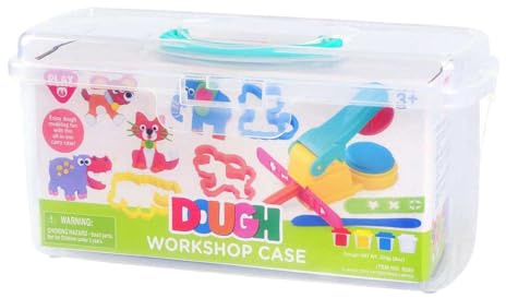 PlayGo Knete Spielset Workshop Koffer mit 4 Knetdosen und Zubehör