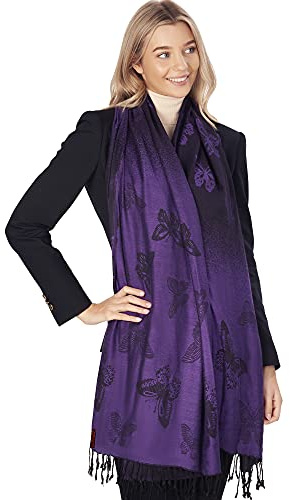 Purple Scarf for Women - Butterfly Ladies Pashmina Shawl - Butterfly Gift