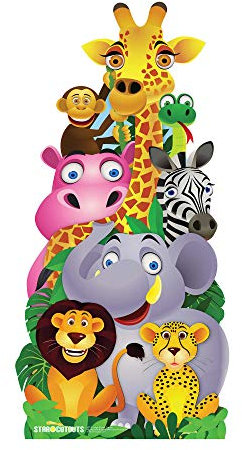 STAR CUTOUTS - Figurine Géante Animaux De La Jungle 160 x 78 cm - Carton - Multicolore - Décoration
