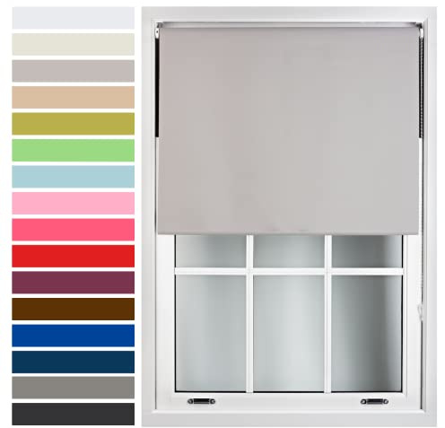 FURNISHED Custom-Made Premium Roller Blinds - Blackout Window Blinds with Metal Fittings - Thermal Insulated and Energy-Efficient - Made to Measure Grey, 90W x 210H cm