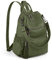 UTO Damen Rucksack PU Washed Leder Modischer Multifunktionsrucksack mit Quastendesign Lässige Schultertaschen vielen Kompartiment Reißverschluss Umhängetasche Rucksack Schule Schulrucksack Grasig