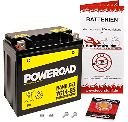 Gel-Batterie für Kawasaki W 650, 1999-2003 (EJ650A) wartungsfrei, einbaufertig, startklar, inkl. 7,50€ Pfand