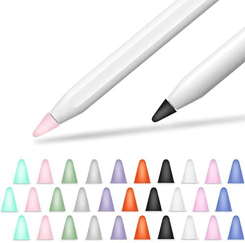 YINVA Silikon Spitzen Zubehör für Apple Pencil 1st & 2nd, Hochempfindlich Nib Silikon Spitze Replacement Tips Apple Bleistift Tipps (30 PCS,10 Colors)