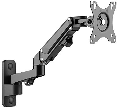 RICOO Monitor Wandhalterung Arm S4411 Gasfeder schwenkbar neigbar Halterung Wand höhenverstellbar Bildschirmhalterung Arme für 17-27 Zoll VESA 75 & 100 Monitorhalter