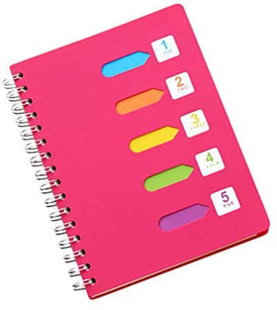 Tomaibaby A5 Spiralblock 6. 3X8. 2-Zoll-Notizblock Spiralförmiges Geschäftsnotizbuch mit Trennwand für Die Büroschule (A5 Rosig)