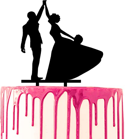 CARISPIBET Hochzeitstorte Topper Bräutigam und Braut tanzen Acryl-Silhouette