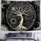 Arawat Wandteppich Baum des Lebens Wandtuch Lebensbaum Schwarz Weiß Wandteppich Mond Sonne Wanddeko Psychedelic Teppich Gothic Wandteppiche Trippy Tapestry Wandtuch Wandbehang Wand Deko (150 x 200cm)