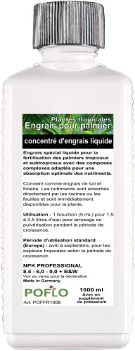 POFLO Engrais pour palmier, ligne professionnelle d'engrais pour palmier Engrais racinaire + engrais foliaire HIGH-TECH ! (1000 ml)