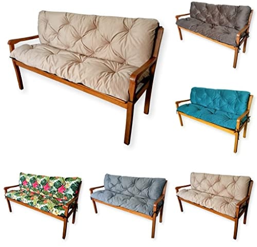 4L Textil Gartenbankauflage Hollywoodschaukel Auflage Bankauflage Outdoor Sitzkissen Bank Gartenbank Auflage Bankkissen Sitzauflage Bank Palettenkissen Pallettensitzkissen (180x50x50 cm, Beige)