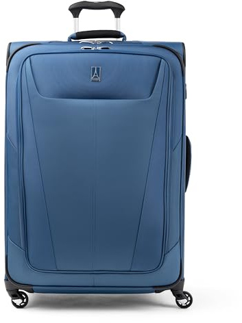 Travelpro Maxlite 5 Softside Expandable Luggage with 4 Spinner Wheels, Lightweight Suitcase, Men and Women, Ensign Blue, Checked-Large 29-Inch