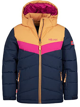 Trollkids Girls Gryllefjord Jacket 98, Navy/Bronze