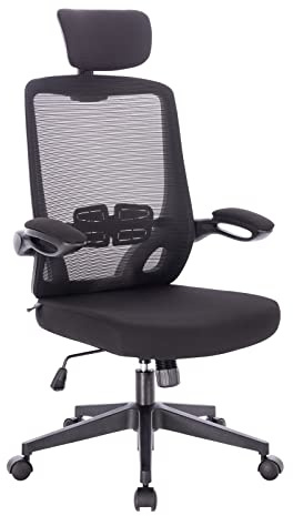 SVITA SAM Bürostuhl Schreibtischstuhl ergonomisch verstellbar mit Rollen Schwarz