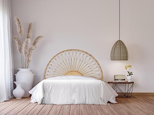 Vente-unique-Bettkopfteil - Rattan - 160 cm - Naturfarben - SOLIA