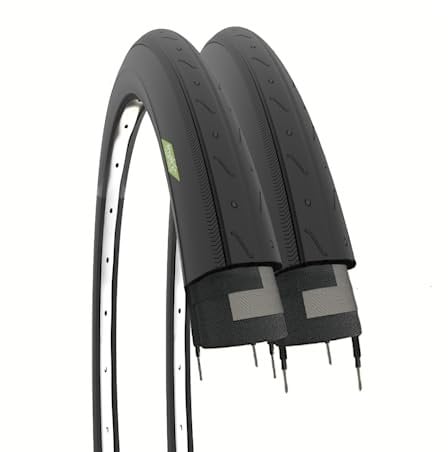 ECOVELO 2 Cubiertas de 700 x 23 cm 700 x 23 C, Adultos Unisex, Negro