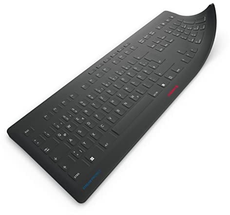 CHERRY STREAM PROTECT MEMBRANE, Hygienic Silicone Keyboard Cover, Disinfectable Membrane for All CHERRY STREAM Keyboards, UK Layout (QWERTY), Black