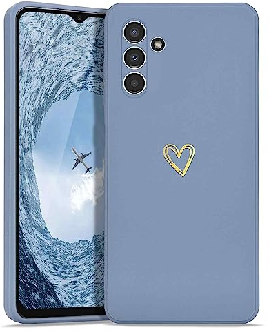 Lafunda Handyhülle Kompatibel mit Samsung Galaxy A14 5G Mädchen hülle UltraDünn Silikonhülle süß Liebesherz Schutzhülle stoßfest Case Back Cover mit Fallschutz für Samsung Galaxy A14 5G Blau
