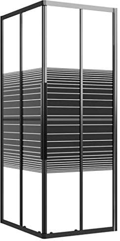 vidaXL Box Doccia a Righe ESG 90x70x180 cm Nero