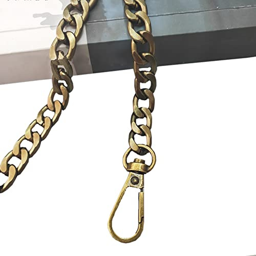 Taschenkette,Taschenkette Metall Kette Schulterriemen Breite 9,5 mm,DIY Gewebte Taschenkette Taschenriemen Metalltaschenkette Aluminiumkette,für Handtaschen,Umhängetaschen,Geldbörsen,Bronzefarbe,40cm