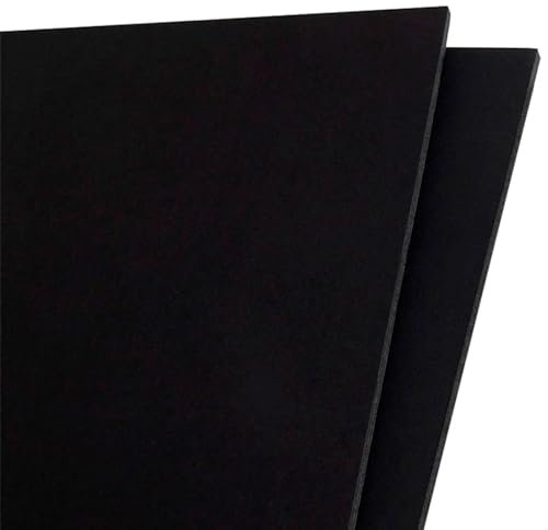 AC - Pack de 2 láminas de cartón pluma adhesivas, grosor de 5 mm, manualidades, soporte para presentaciones, maquetas, base de cuadros (Negro, 50 x 70 cm)