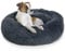 LITTLE LORD | Hundebett Ceddie - Flauschiges Hundekörbchen, Schlafplatz rund - dunkelgrau | ca. Ø 100 cm